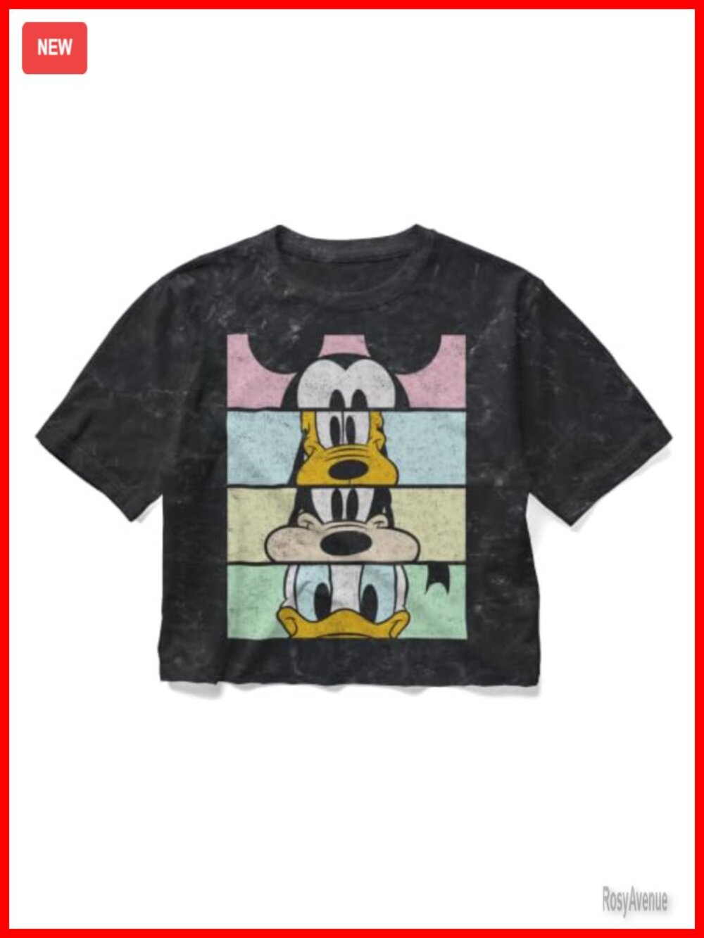 Disney Character Graphic Crop Tee 100% Cotton Mineral Wash Oversized Relaxed Fit